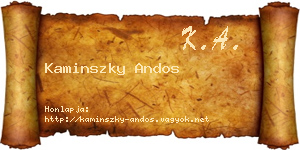 Kaminszky Andos névjegykártya